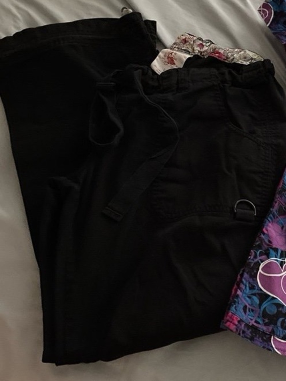 Classic Black Drawstring Scrub Pants